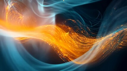 Wall Mural - dynamic flow of orange and blue swirls in smooth motion