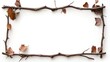 © logitech - Natural frame of twigs and leaves on white background