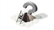 © azi - Ladder leading to hole with question mark, uncertainty concept