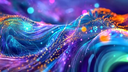 Wall Mural - vibrant waves of colorful light flowing in dynamic abstract motion