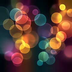 Wall Mural - Colorful Abstract Background with Soft Bokeh Lights Creating a Dreamy Atmosphere for Use in Design Projects, Presentations, and Digital Media Formats