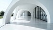 © Anak - Modern, white architectural structure with arched supports.