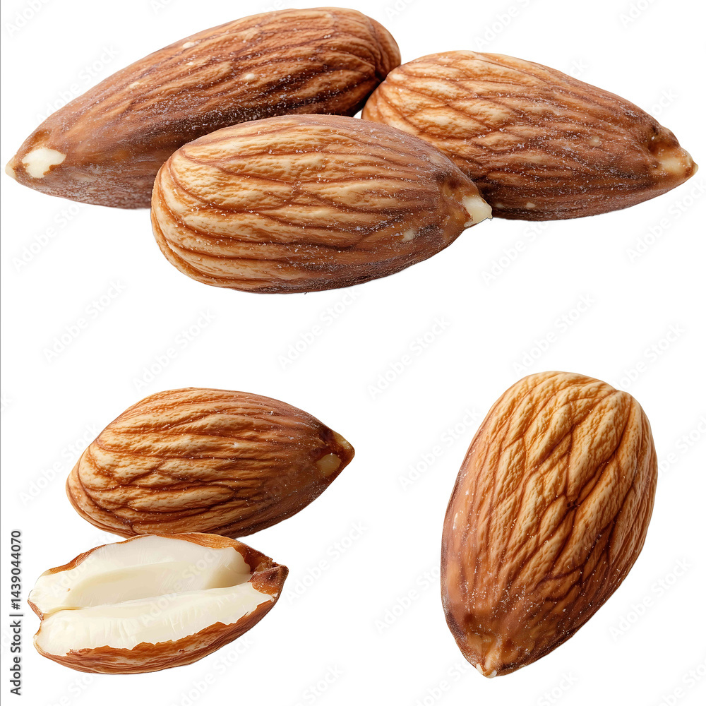 Almonds isolated on white background png Ultradetailed studio photo of ...