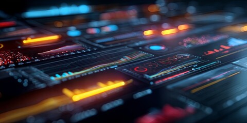 Aufkleber - Modern Digital Interface Design with Colorful Data Visualization and Interactive Elements for Technology and Innovation Concepts