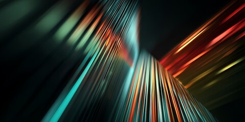 Fototapete - Abstract Digital Background with Colorful Stripes in Motion Representing Technology and Innovation in a Modern Design Concept
