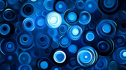 Wall Mural - blue round circle pattern