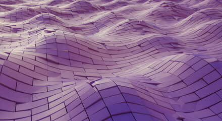 abstract purple textured surface wavy shapes 3d geometric illustration