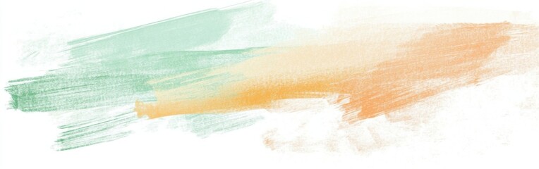 Fototapete - Pastel strokes backdrop: Soft pencil strokes layers in pastel mint green and amber orange for a smooth and artistic background texture
