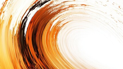 Poster - Smooth pencil strokes creating circular movement in amber and black hues against a clean white background