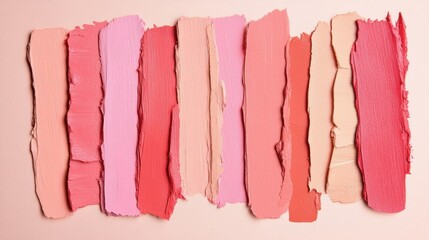 Fototapete - Pastel Coral and Pink Strokes Create Textured Backdrop for Beauty and Fashion Concepts