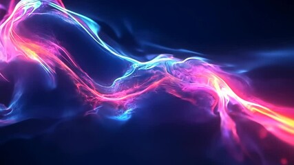 Wall Mural - dynamic abstract neon waves in motion with vivid fluid light trails