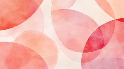 Leinwandbilder - Elegant pencil strokes wash with overlapping circles create a textured abstract background with red and peach tones.
