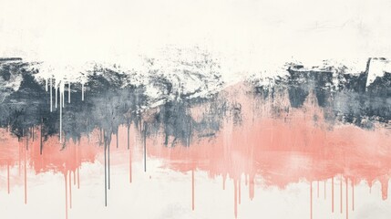 Aufkleber - Abstract pencil strokes composition with gentle gradient backdrop of gray and salmon hues, texture and visual flow