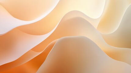 Poster - Abstract gradient background in muted amber tone with flowing curves and light reflections for warm and calming backdrop