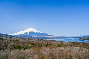 Poster - 山梨県の山中湖と富士山