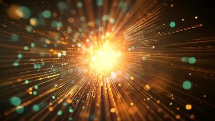 Wall Mural - Radiant explosion of light and color in dark space