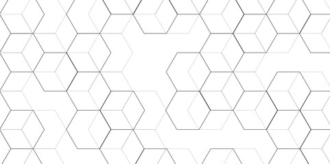 Aufkleber - Modern simple style seamless pattern with hexagonal graphic design. Geometric art deco texture mosaic white background. abstract molecular structures in technology, wallpaper background, vector.	