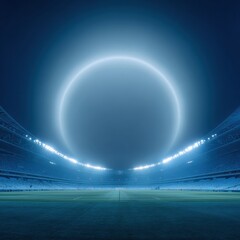 Poster - Immersive Stadium Experience Cinematic Champions League Pitch with Ethereal Light Design - Next-Gen Sports Venue Visualization for Global Marketing