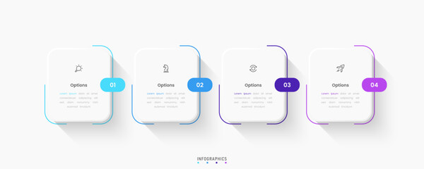 Wall Mural - Vector Infographic label design template with icons and 4 options or steps. Can be used for process diagram, presentations, workflow layout, banner, flow chart, info graph.