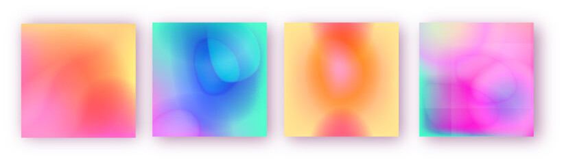 Wall Mural - abstract aura color gradients set isolated on white background. vector realistic illustration of pin