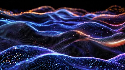 Wall Mural - Abstract digital waves (5)