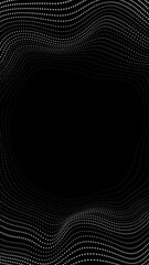 Poster - Black white minimal dotted wavy lines abstract futuristic background