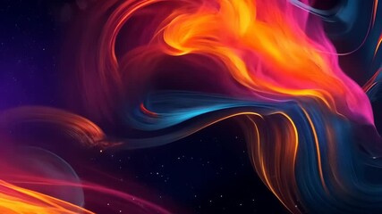Wall Mural - vibrant abstract fluid swirls creating dynamic neon energy flow