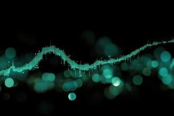 Wall Mural - Abstract data visualization, teal on black