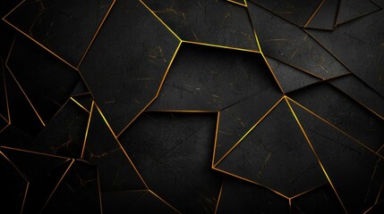 Wall Mural - Abstract geometric black and gold texture background