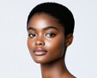 © Oksana_Latysheva - A portrait of an African model with very short hair isolated on white backdrop