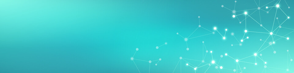 Aufkleber - Molecular structure and genetic engineering, molecules DNA, neural network, scientific research. Abstract background for innovation technology, science, healthcare, and medicine