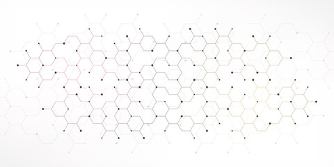 Aufkleber - Genetic engineering and molecular structure, hexagon DNA network, science chemical and biotechnology concept, innovation technology, healthcare, and medicine design