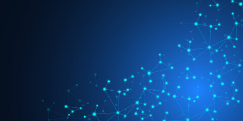 Aufkleber - Molecular structure and genetic engineering, molecules DNA, neural network, scientific research. Abstract background for innovation technology, science, healthcare, and medicine