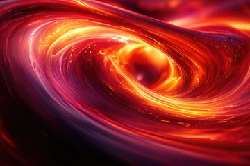 Aufkleber - Abstract swirling vortex of fiery red and orange hues, creating a mesmerizing cosmic effect.