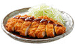 © zoya - Crunchy Comfort: Chicken Katsu Indulgence Isolated On White Background.