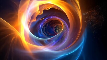 Wall Mural - Cosmic Inferno A Swirling Vortex of Fire and Ice in the Depths of Space