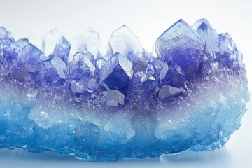 Poster - A stunning cluster of vibrant blue and purple crystals, showcasing intricate formations and mesmerizing color gradients.