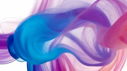 Wall Mural - dynamic colorful smoke flowing in elegant waves across a white background, featuring vibrant purple,