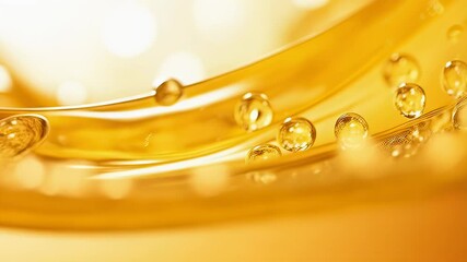 Wall Mural - golden liquid flowing with bubbles