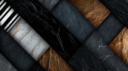 Wall Mural - abstract stone wall design with stripes, interior decor