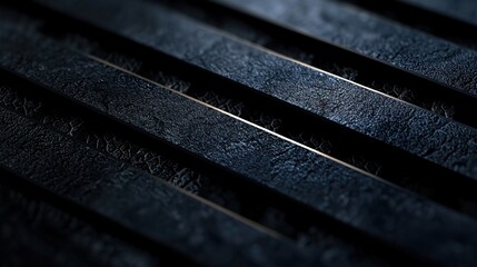 Wall Mural - dark metal slats, diagonal lines, textured background, abstract design