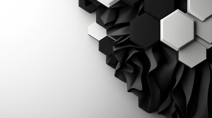 Wall Mural - abstract black and white geometric draped texture background