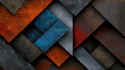 Wall Mural - abstract rusty metal geometric pattern background