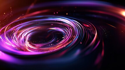 Wall Mural - Abstract swirling vortex of vibrant colors in dark space