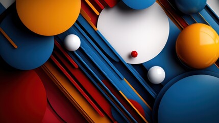 Wall Mural - colorful abstract circles and lines background