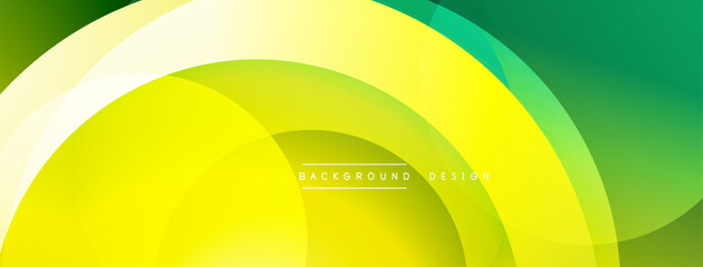 Fototapete - Abstract yellow, green gradients form overlapping circles. Modern design element suitable for backgrounds, presentations. Simple, clean aesthetic.
