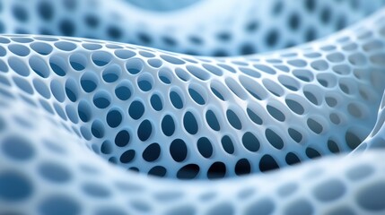 Wall Mural - abstract, light blue, porous, wave, material, background, 3d, futuristic