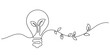 © dhtgstockphoto - green ecology ideas concept, little tree in plant bulb creativity one line continuous drawing minimalism copy space