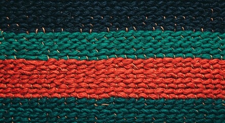 Aufkleber - A close up of a striped piece of fabric with green, red, and blue colors