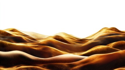 Canvas Print - Abstract golden landscape, isolated on white